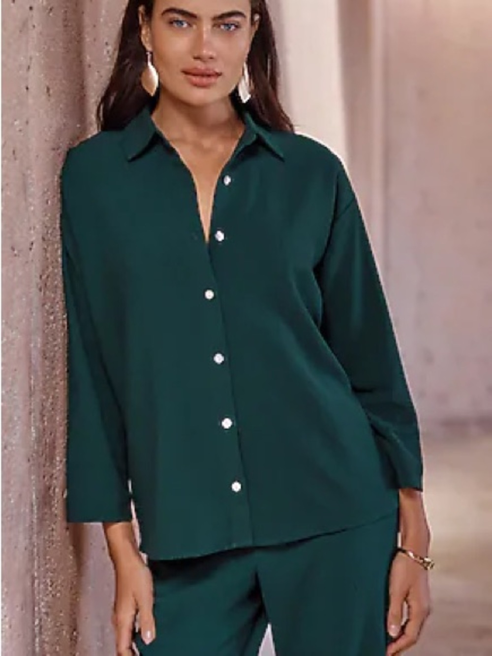 J. Jill Pure Jill Crinkle-Texture Top | 3XL | Teal